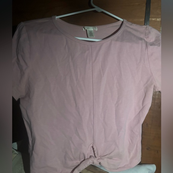 Bozzolo light pink tied in front crop top size Large - Picture 1 of 5